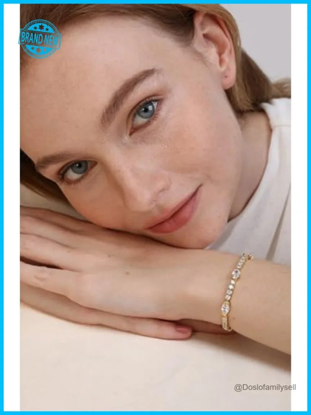 14K Gold Plated Bezel Set Tennis Bracelet for Women Simulated Gemstone CZ